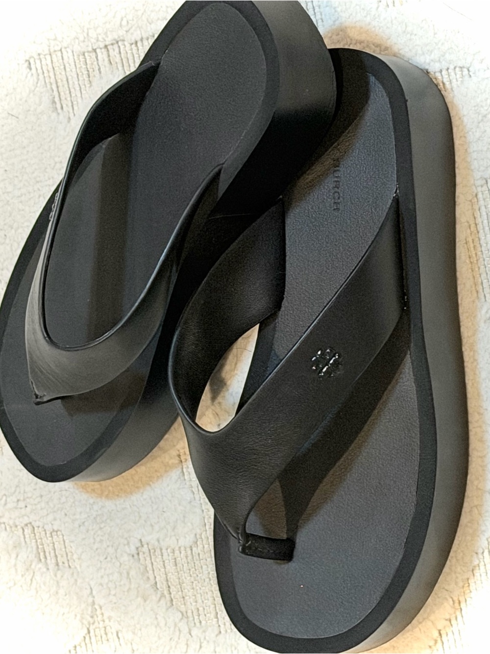 Tory Burch Black Platform Thong Flip Flops